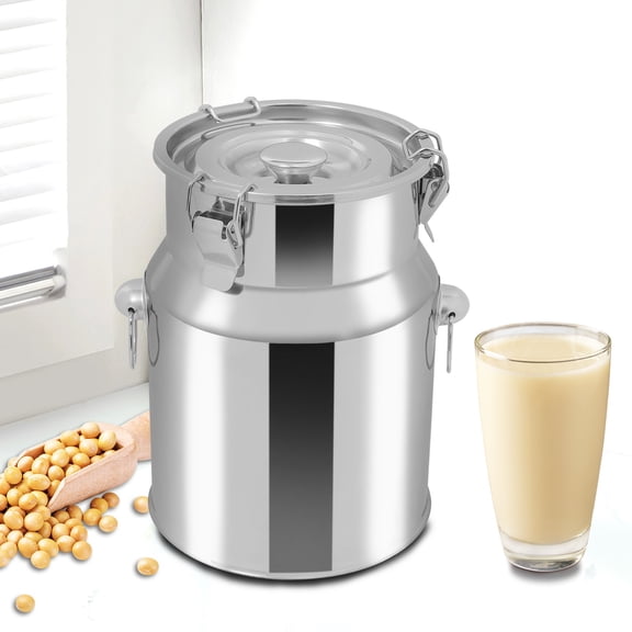 ToppiJoy 5L/1.32Gal Stainless Steel Milk Can Wine Milk Pail Bucket Can Tote Jug with Sealed Lid Heavy Duty
