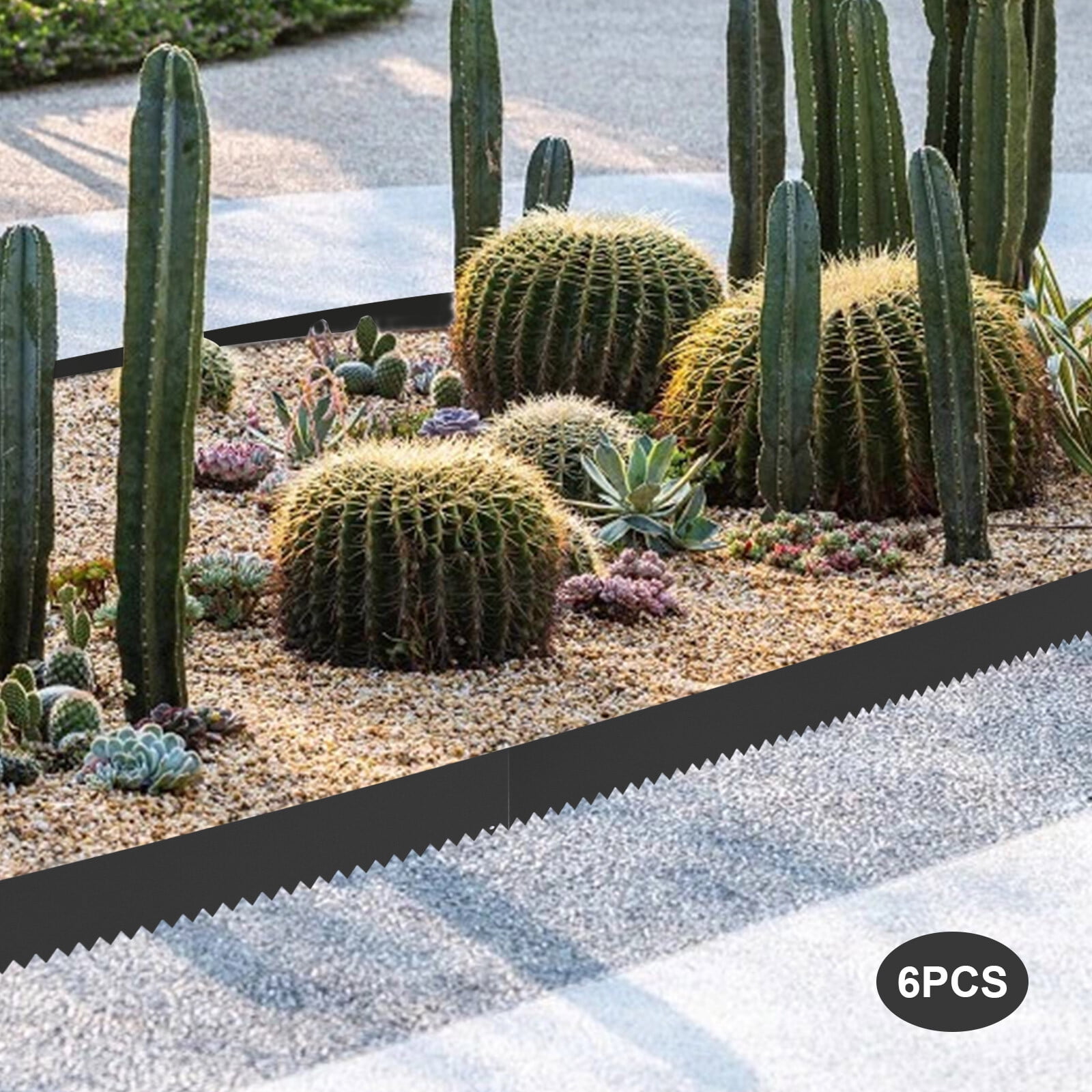 ToppiJoy 6 PCS 6"x40" Garden Edging Border Fence Flexible Steel Landscape Edging Border Length Flower Bed Edging Borders for Garden Yard Lawn (Black, 6"x40")