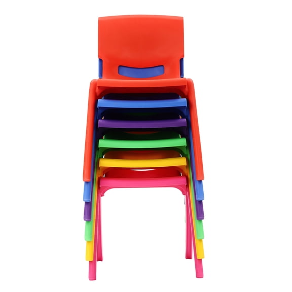 ToppiJoy 6 Pcs Plastic Stackable School Classroom Chairs Plastic Stack Chairs Indoor Outdoor Home