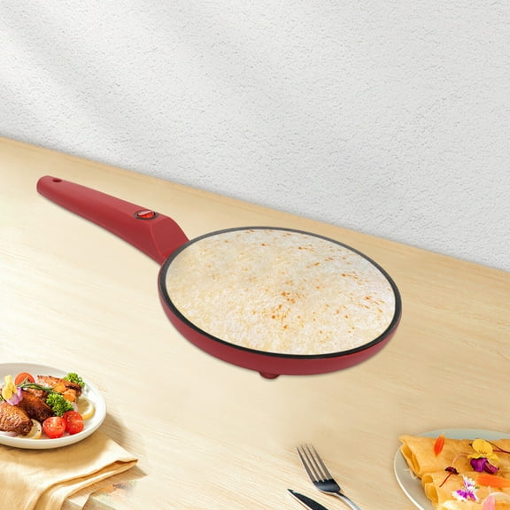 ToppiJoy 600W Electric Crepe Maker Baking Pancake Pan Non-Stick Frying Griddle Machine with PP Material Batter Tray
