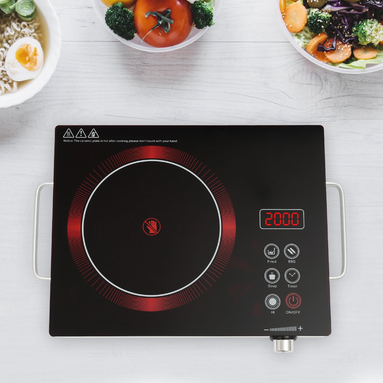 Led Kitchen Hob ToppiJoy 60Hz Electric Ceramic Hob Electric Countertop Burner Portable ...