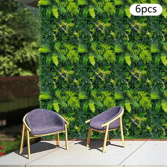 ToppiJoy 6Pcs Rectangle Artificial Grass Wall Panels, Rass Wall Backdrop, Greenery Wall, Garden Wall and Indoor Outdoor Plant Patio Decor