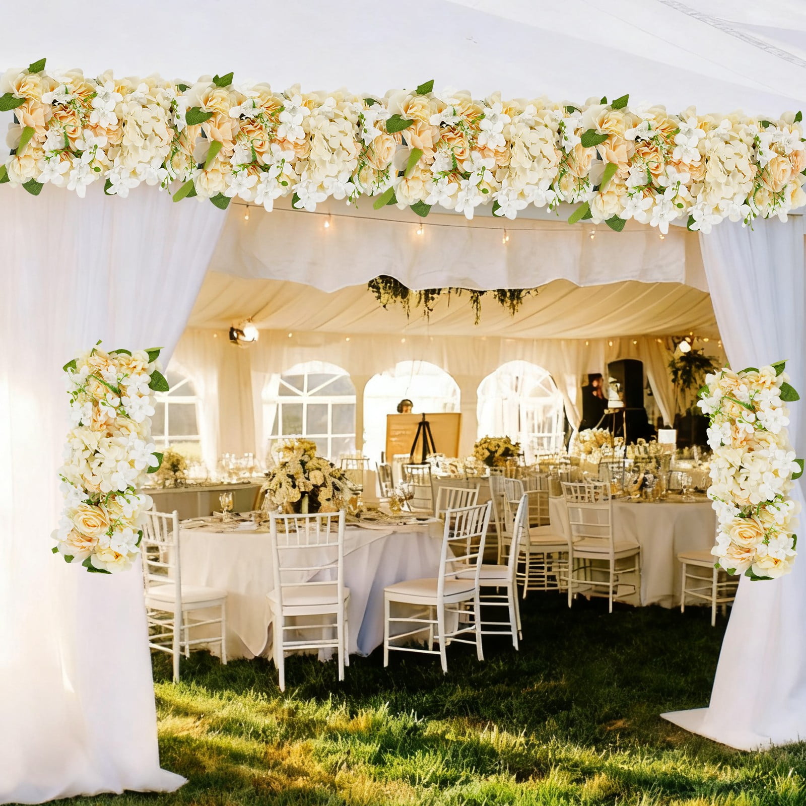 ToppiJoy 6Pcs Wedding Artificial Flower Panels, Faux Floral Swags with ...