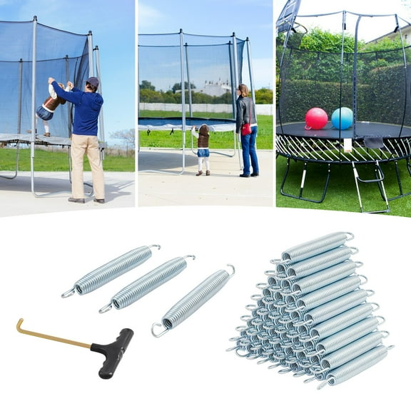 ToppiJoy 7" 48 Pack Trampoline Springs Replacement, Universal Galvanized Steel Trampoline Accessories with T-Shaped Tool