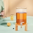 thumbnail image 1 of ToppiJoy 7.5L/2gal Glass Beverage Dispenser Beverage with Bamboo Stand, Drink Dispenser with 304 Stainless Steel Spigot for Picnic, Parties Bar, 1 of 13