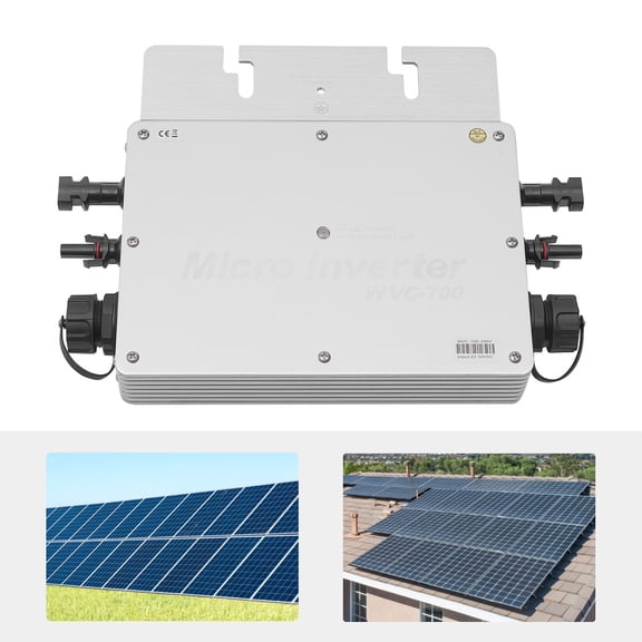 ToppiJoy 700W Solar Micro Inverter, Solar Grid Tie Micro Inverter, Grid Tie Pure Sine Wave DC to Waterproof IP65 MPPT DC22-50V PV Input AC80-160V Output