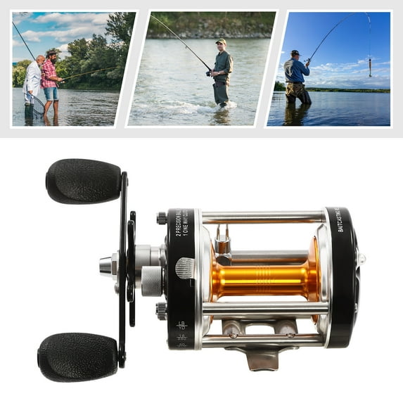 ToppiJoy 70A Model Round Baitcasting Reel, Perfect Reinforced Metal Body Conventional Fishing Reel,Trolling Reel Bearing for Inshore Saltwater Fishing, Right-Hand Retrieve(Black)
