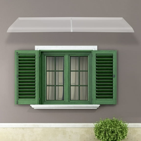 ToppiJoy 78.7*17.5in Window Awning Door Canopy Polycarbonate Cover Patio Porch Roof Rain Shelter Awning Canopy UV Snow Sunlight Protection Overhead Curved Sheet Front Door Outdoor