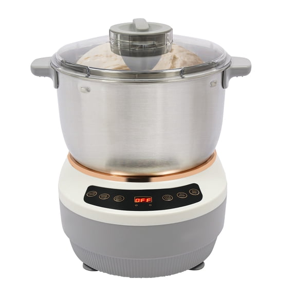 ToppiJoy 7L Electric Dough Maker with Ferment Function, Dough Mixer Machine, Automatic Stainless Steel Flour Kneading Machine (Silver, Grey)