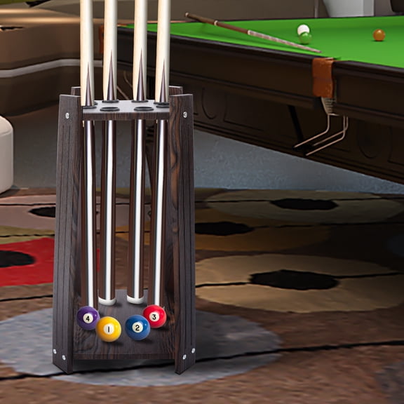 ToppiJoy 8 Holes Cue Club Organizer Rack Floor Mount Cue Club Display Stand Rack Holder Shelf Cue Display Rack Premium Metal Cue Putter Stand(Brown)
