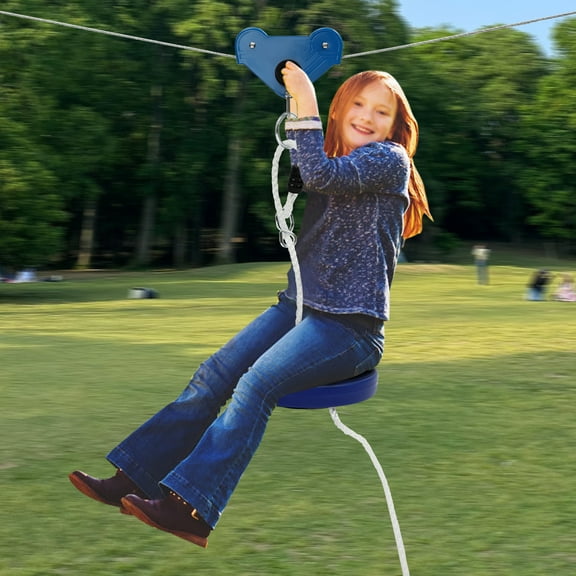 ToppiJoy 80ft Zip Lines for Kids and Adults Outdoor Zipline Kits for Backyard up to 330 Lbs with Swing Seat, Spring Brake and Safety Harness