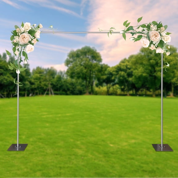 ToppiJoy 9.8*4.9-9.8ft Heavy Duty Backdrop Stand Kit with Steel Base, Wedding Background Support System for Photography Pipe and Drape Kit for Party, Event, Photography, Exhibition Decoration