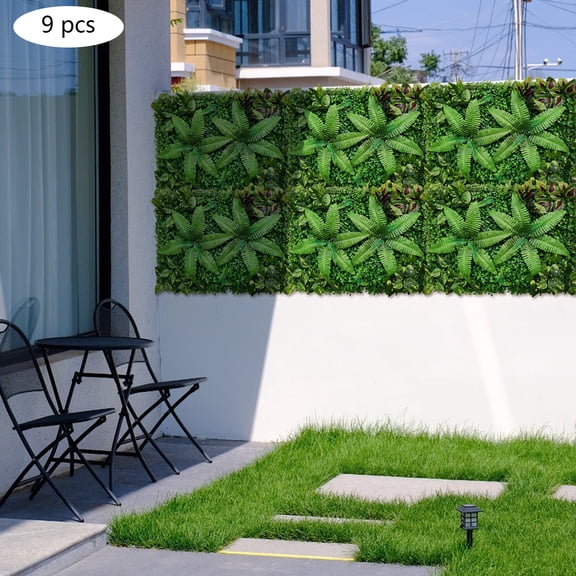 ToppiJoy 9 Pcs 24*16inch Artificial Boxwood Hedges Privacy Hedge Screen Plant Panels Boxwood Mat for Garden, Home, Outdoor, Indoor, Fence(Green)