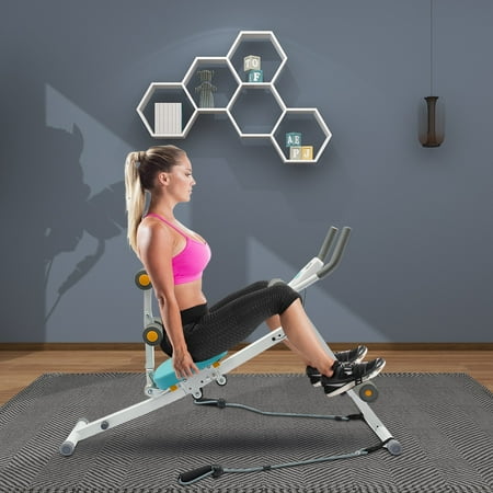 ToppiJoy Abs Workout Equipment, Ab Machine for Home Gym, Strength Training Exercise Equipment for Women&Men, Core Abs Exercise Machine with Resistance Bands&LCD Display
