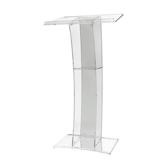 ToppiJoy Acrylic Clear Podium Stand, Professional Presentation Lectern with Storage Shelf, for Speeches, Opening Ceremonies