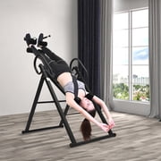 ToppiJoy Adjustable Heavy Duty Inversion Table for Back Pain Relief Hold up 300 lbs Capacity with Anti-Slip Foot Sleeve&Safety Belt Hang Upside Down Back Stretcher
