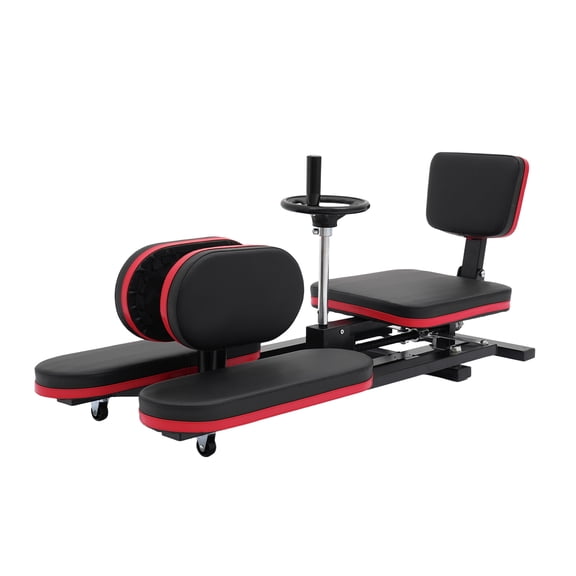 ToppiJoy Adjustable Leg Stretcher Hold up to 220LBS, Stretching Equipment with Comfortable Seat Cushion for Dance, Yoga Home Gym Black, Red