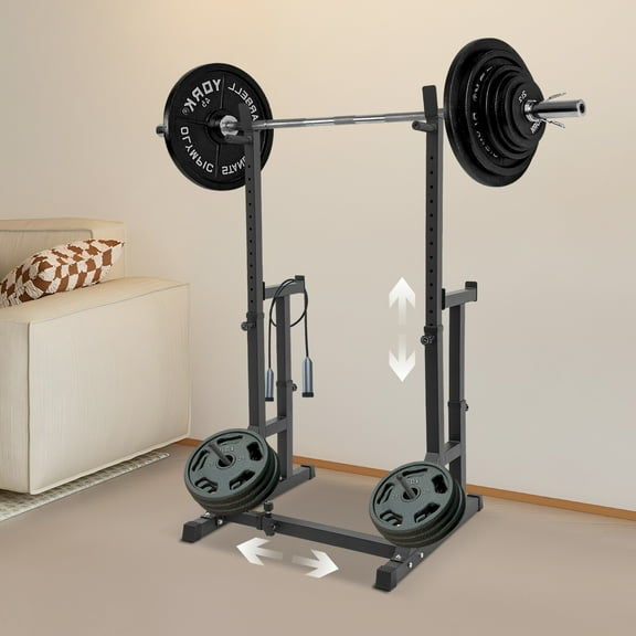 ToppiJoy Adjustable Squat Rack for Home Gym, Multi-Function Barbell Rack for Weightlifting, Squats, Bench Press Portable Squat and Bench Rack, Load 550lbs