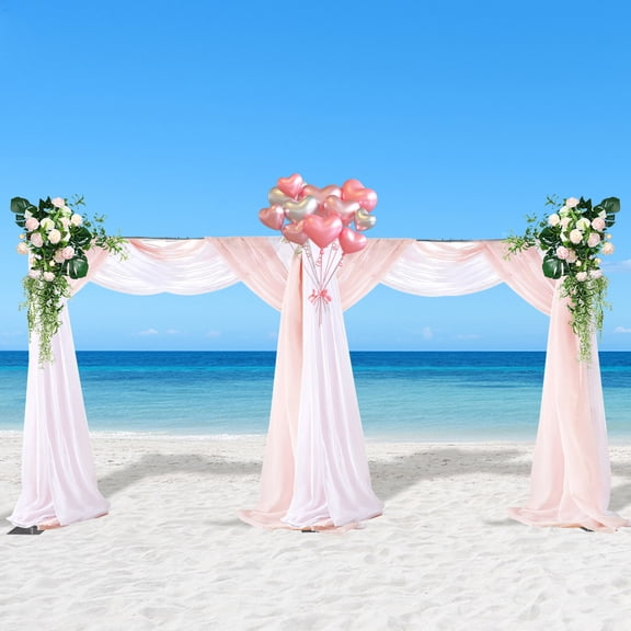 ToppiJoy Adjustable Telescopic Portable Pipe and Drape Backdrop Stand Kit Splitly, Wedding Party Event Studio Photography Background Support System Trade Show Curtain Frame Stand Hold up 110lbs