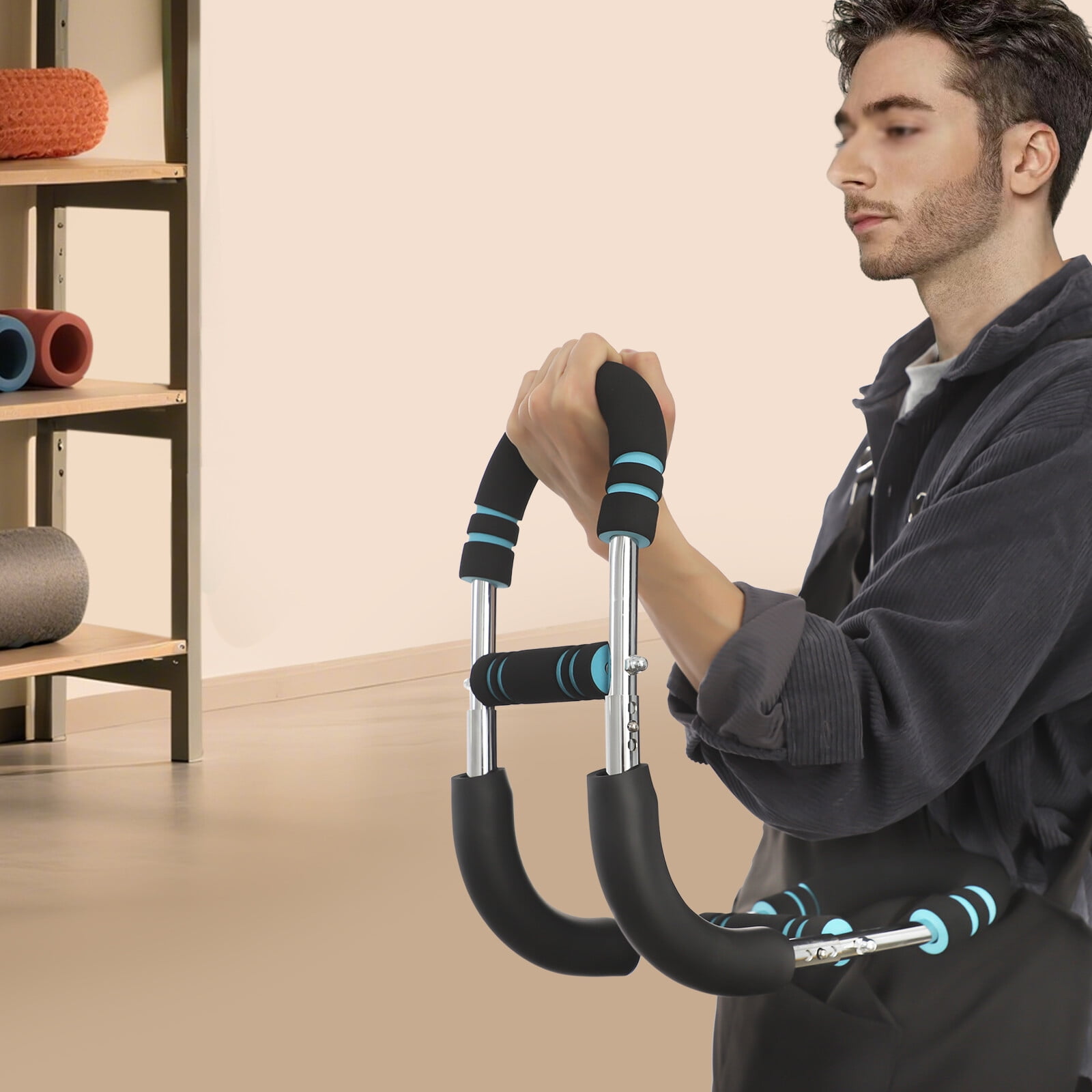 ToppiJoy Adjustable Twister Arm Trainer, Portable Chest Workout Equipment with Detachable Design & Anti-Slip Grips, for Home/Gym/Travel Strength Training