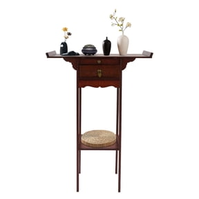 ToppiJoy Altar Table with Drawer, Bamboo Meditation Altar Table, Freestanding Altar Cabinet with Storage, for Incense and Pray