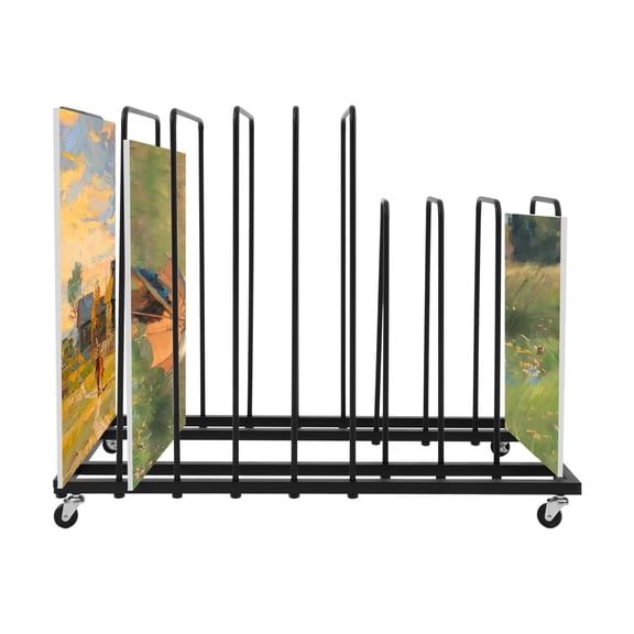 ToppiJoy Art Storage Rack, Metal Canvas Storage Art Drying Rack on Wheels, Artwork Storages Display Stand for Studios, Galleries