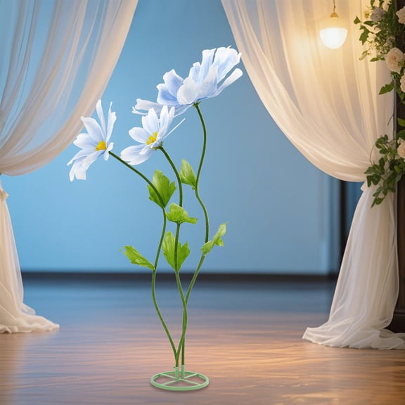 ToppiJoy Artificial Freestanding Paper Flowers, Giant Artificial Flowers Decoration, Giant Daisy Artificial Flowers for Wedding, Detachable Flower Heads, Seamless Connection Pipes (Blue)