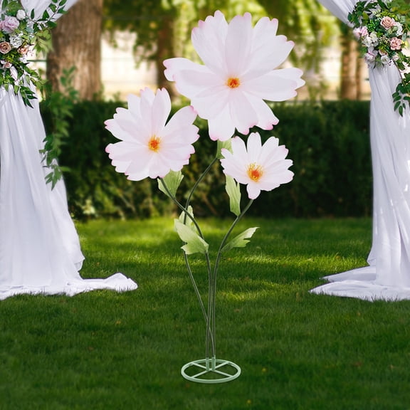 ToppiJoy Artificial Freestanding Paper Flowers, Giant Artificial Flowers Decoration, Giant Daisy Artificial Flowers for Wedding, Detachable Flower Heads, Seamless Connection Pipes (Pink)