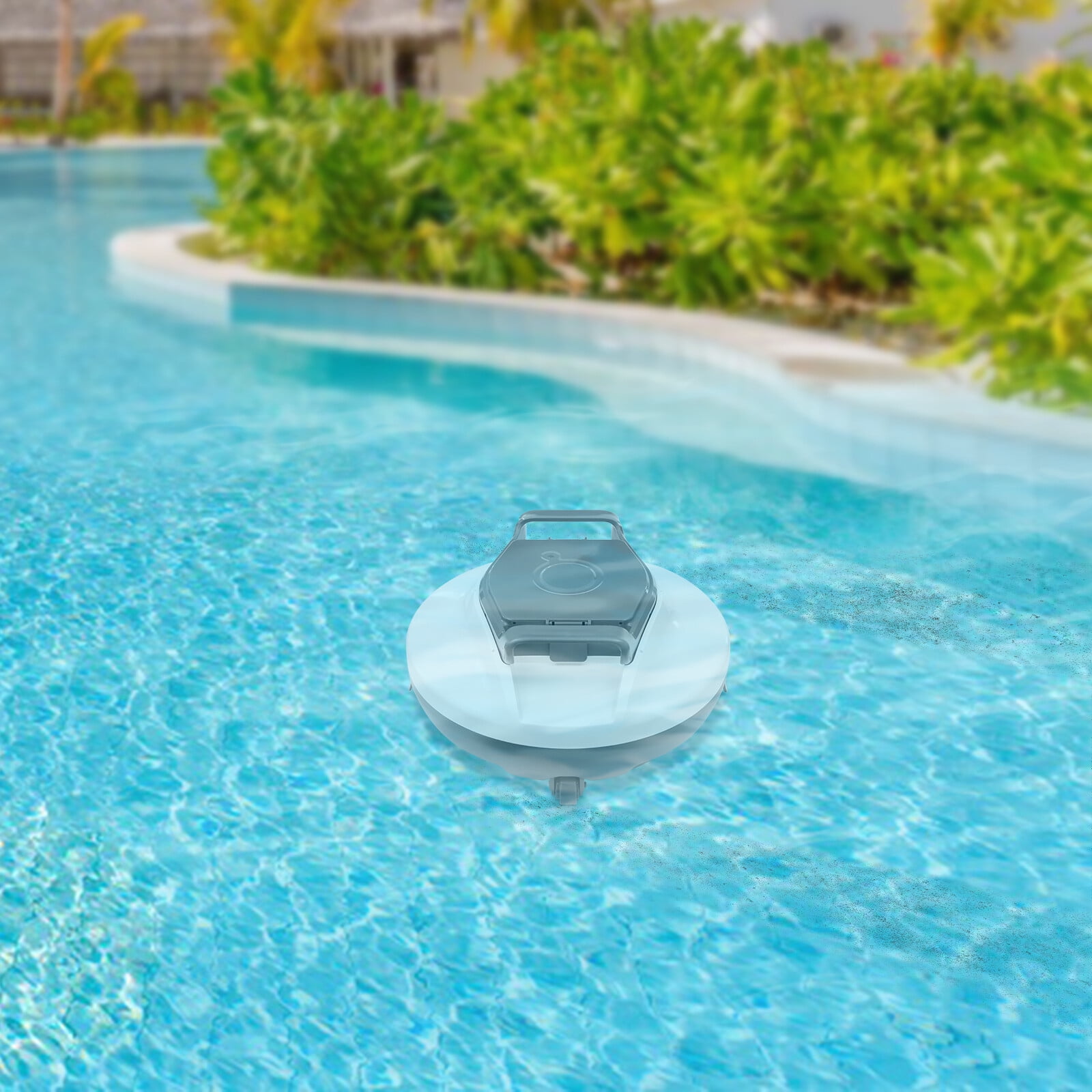 ToppiJoy Automatic Cordless Robotic Pool Cleaners, Swimming Pool Cleaning Machine for Pools, Spas, Hot Tubs, and Landscape Pools (Grey, White)
