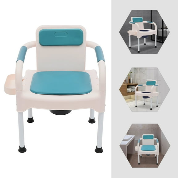 ToppiJoy Bedside Commodes Chair, Toilet Chair, Drop Arm Commode with Padded Seat and Backrest, for Home