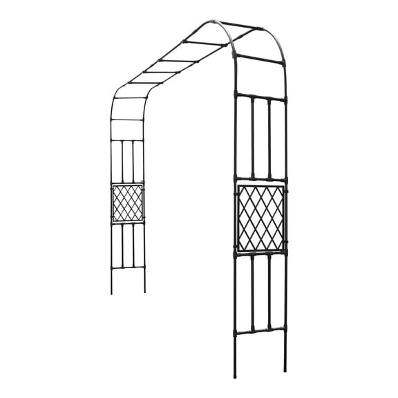 ToppiJoy Black Metal Garden Arch Trellis,Steel Arch Trellis for,Various Climbing Plant Roses Vines,Garden Arbors and Arches,for Wedding Event Decoration,Easy to Assemble