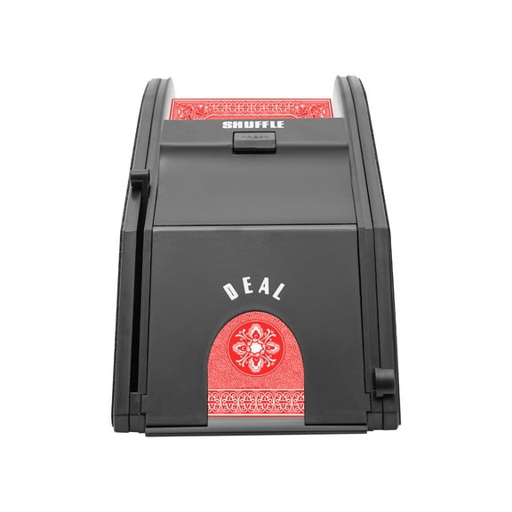 ToppiJoy Card Shuffler, 2 Deck Automatic Card Shuffler Paper/Plastic Card Dispenser with Adapter for Home Poker Playing Game 9.45*4.72*4.72in