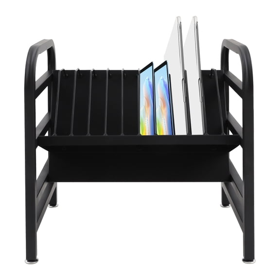 ToppiJoy Charging Cart with Removable Dividers, Laptop Storage Rack, for Classroom, Office, Library, Home (Black, 12-Slot)