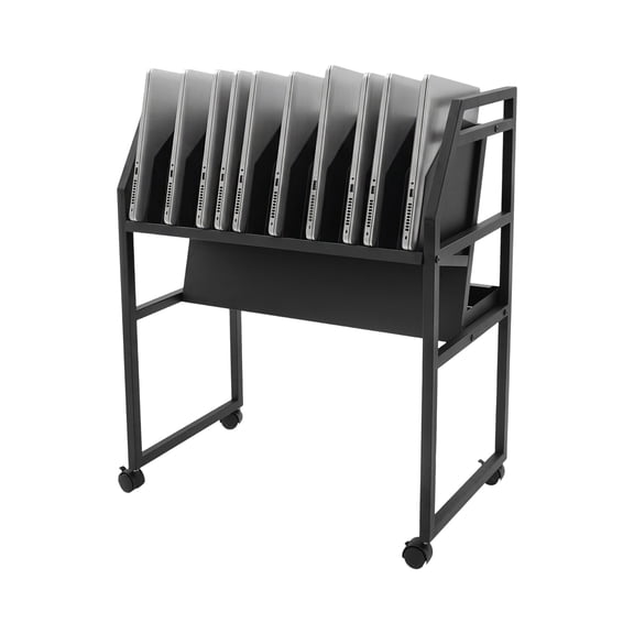ToppiJoy Charging Cart with Removable Dividers, Laptop Storage Rack, for Classroom, Office, Library, Home (Black, 16-Slot)