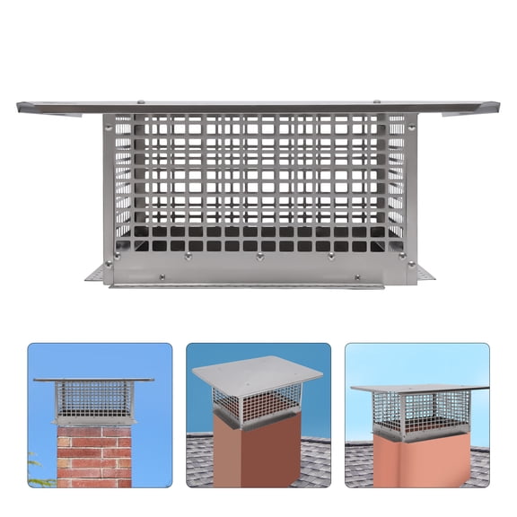 ToppiJoy Chimney Cap, 29*17in Flue Caps, Fireplace Chimney Cover with Bolts Screws, Mesh Chimney Flue Cover for Outside Existing Clay Flue Tile