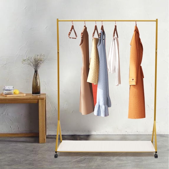 ToppiJoy Clothes Retail Heavy Duty Garment Racks, Metal Clothing Store Hanger Storage Shelves, Modern Floor-Standing Display Rack for Laundry Style 3