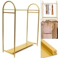 thumbnail image 1 of ToppiJoy Clothes Retail Heavy Duty Garment Racks, Metal Clothing Store Hanger Storage Shelves, Modern Floor-Standing Display Rack for Laundry Style 6, 1 of 24