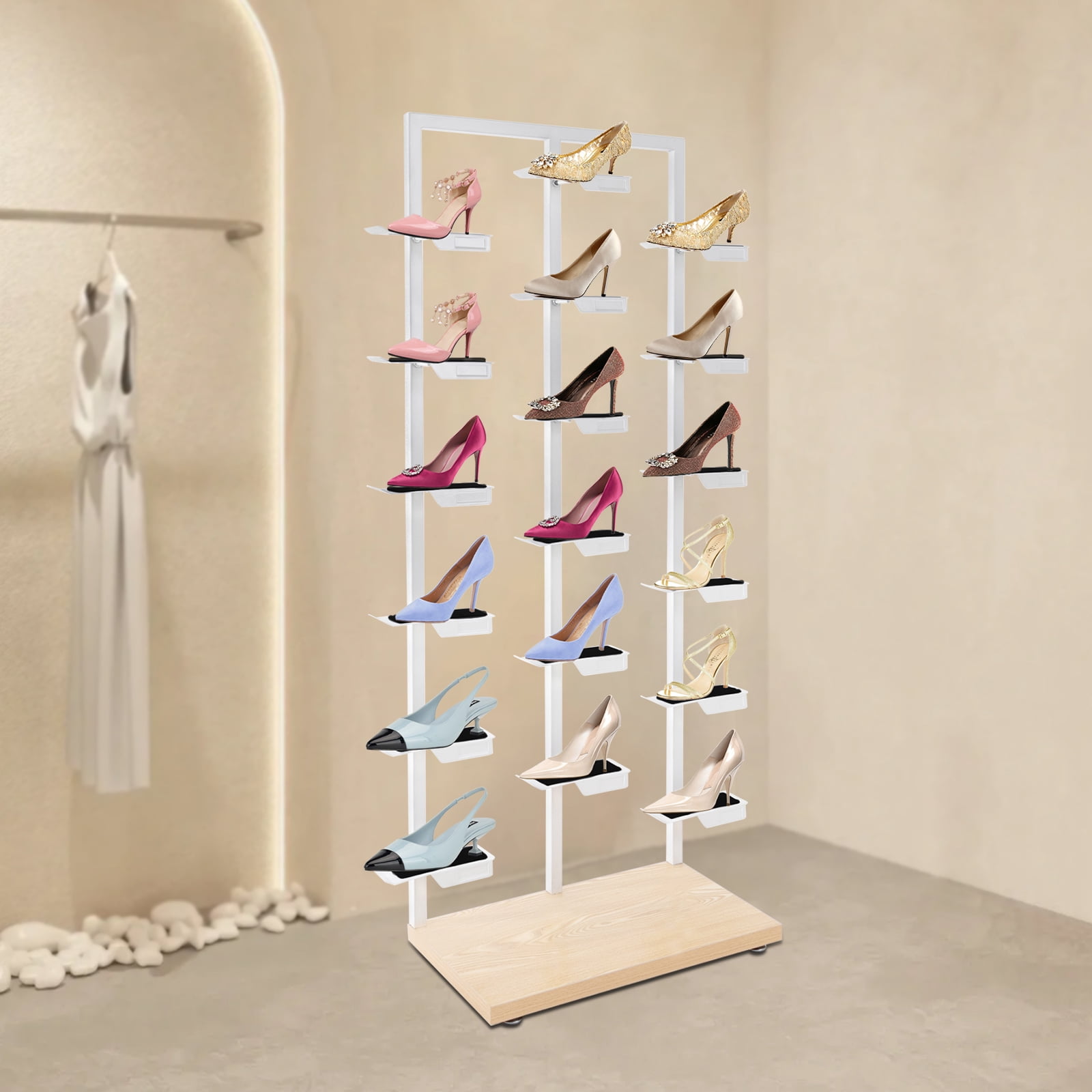 Ladies Store Shoe Rack ToppiJoy Commercial Store Shoe Rack, Free Standing Retail Boutique Shoe ...