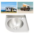 thumbnail image 1 of ToppiJoy Corner Basin Sink, Stainless Steel RV Sink Triangle Sinks Wash Basin, Wall Mount with Drain Pipe for RV Bathroom Kitchen Bar, 1 of 13