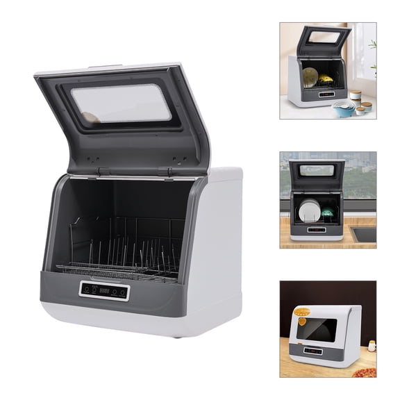 ToppiJoy Countertop Dishwasher, Air Dry Function, 3 Washing Programs,360 Degree Spraying Water, for Small-Sized Houses, Apartments