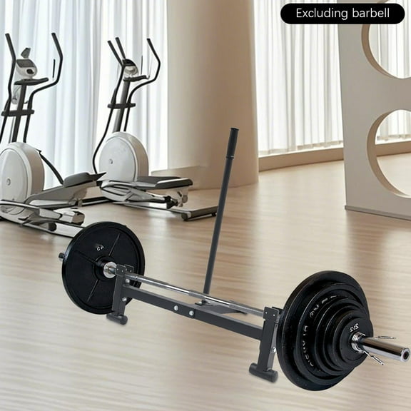 ToppiJoy Deadlift Jack Barbell Stand Hold up 200lbs, Carbon Steel Barbell Weight Changer with Anti-Slip Handle for Easy Loading Unloading Barbell Weight Plates, Weight Training Black