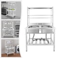 ToppiJoy Double Bowl Free Standing Stainless-Steel Commercial Sink with ...