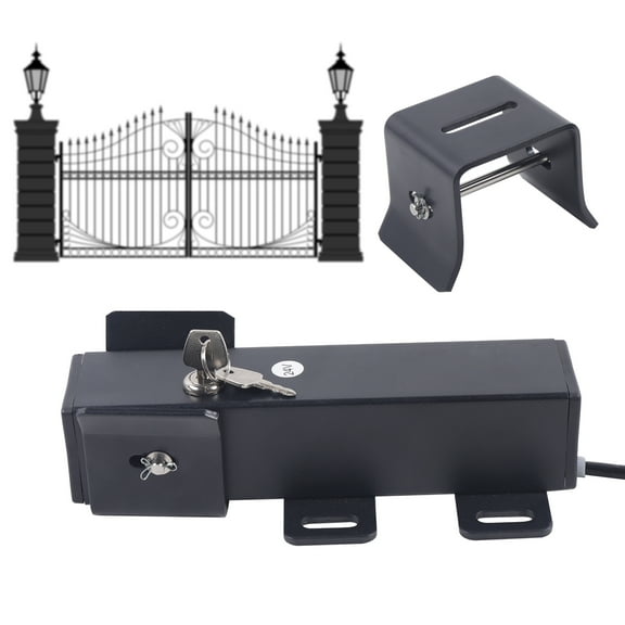 ToppiJoy Electric Gate Lock System 24V Wired Access Control Lock with Key Unlock Option for Swing Doors Outdoor Security Use