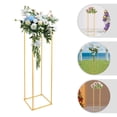 thumbnail image 1 of ToppiJoy Elegant Gold Wedding Flower Stand, Rectangular Steel Flower Display Stand, for Weddings, Parties, and Celebrations, Easy to Assemble, 1 of 10