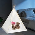 thumbnail image 1 of ToppiJoy Floor Standing Kids Indoor Play Tent with Lights - Spacious Playhouse for 1-3 Children, 1 of 18