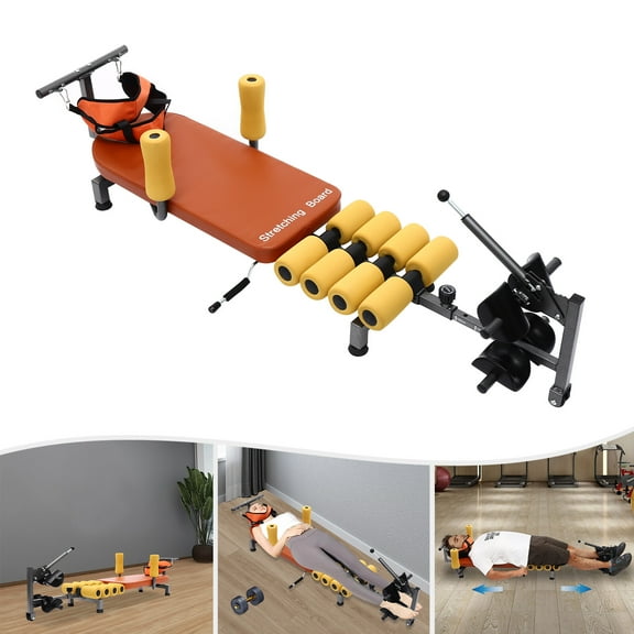 ToppiJoy Floorstanding Adjustable Back Stretch Bench, Spinal Decompression Devices, Training Bench, Vertebra Lumbar Stretcher for Elderly, Recovery Training