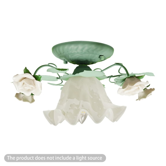 ToppiJoy Flower Ceiling Light, Lily of the Valley Ceiling Light, Ceiling Light Fixture (Green, White)