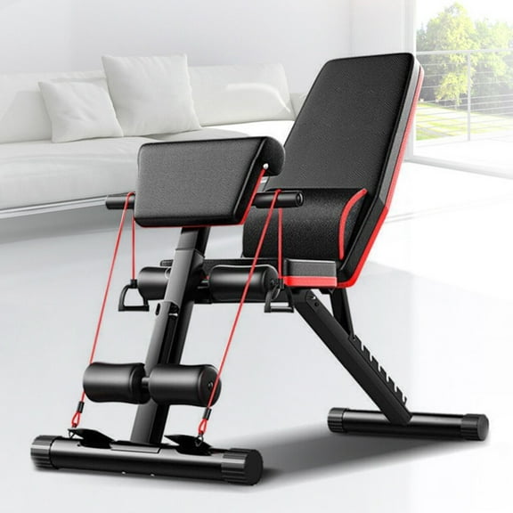 ToppiJoy Foldable Adjustable Weight Bench, Strength Training Bench Full Body Workout Multi-Purpose Incline Decline Exercise Workout Bench for Home Gym Full Body Workout