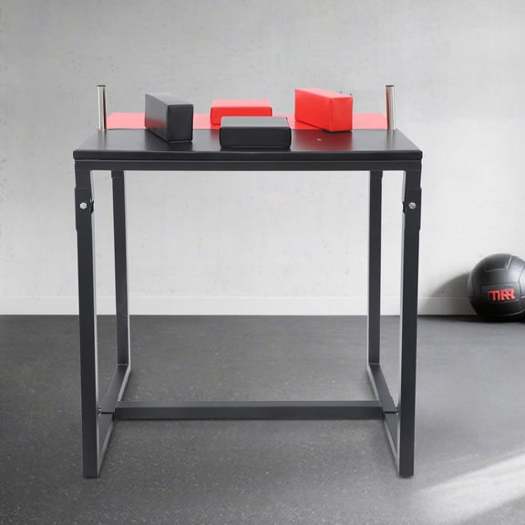 ToppiJoy Foldable Arm Wrestling Table, Arm Wrestling Table, Heavy-Duty Steel Frame PU & EVA Padding for Home/Gym Black, Red