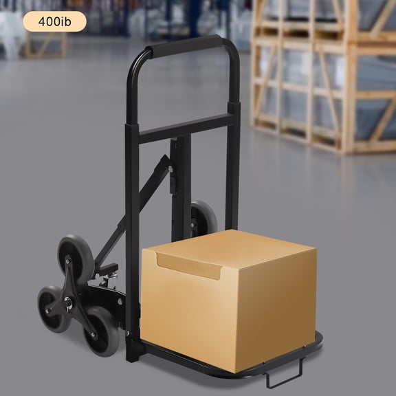 ToppiJoy Foldable Heavy Duty Folding Hand Truck Hold up to 551lbs on Ground & 330lbs on When Climbing, Versatile Moving Dolly with 2 Triangular Wheels Steel Cart for Moving, Warehouse